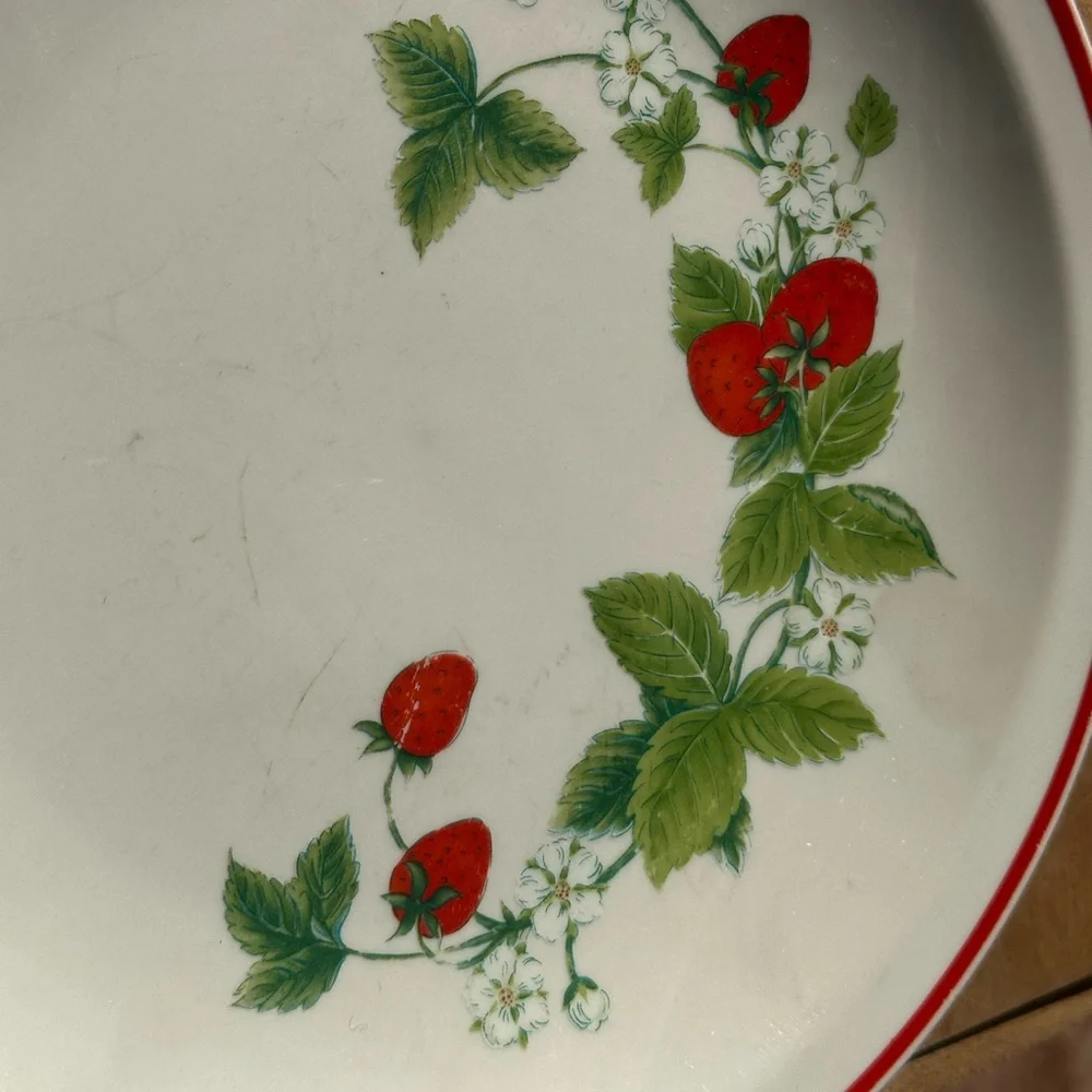 Vintage strawberry scape , dinner plate